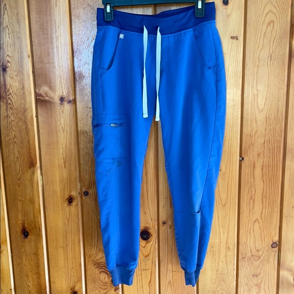 Figs Pants - Blue Jogger Pants fig pants size XS Zamora tapered pants nurse scrubs doctor